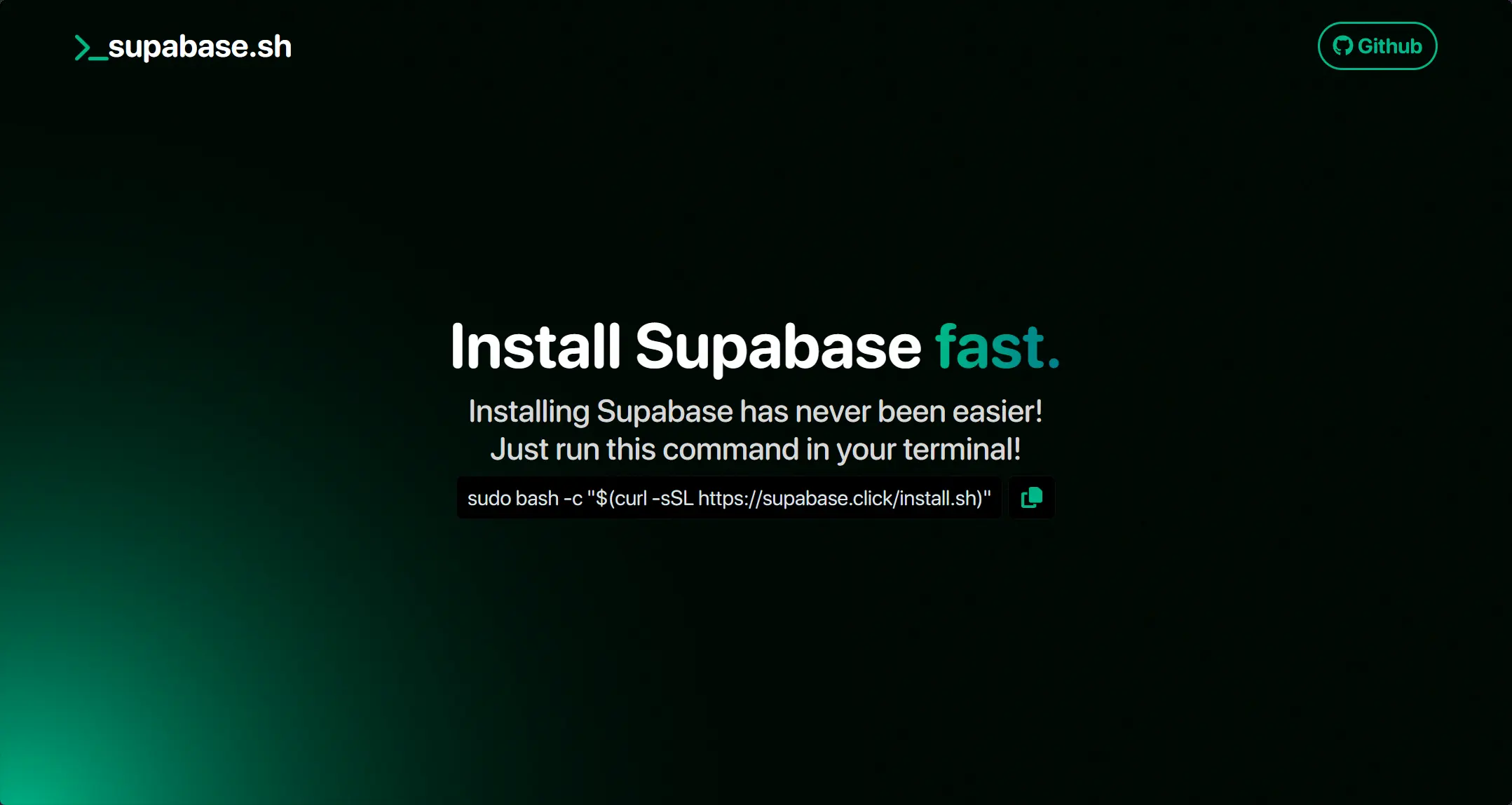 Supabase install script website