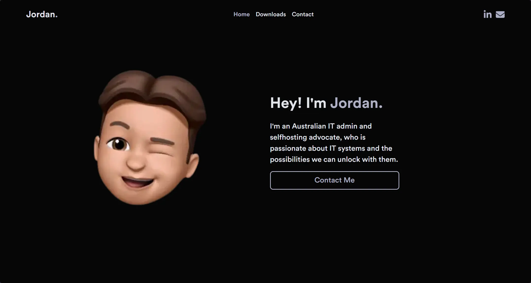 Screenshot of protfolio website for client